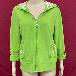 Vintage Cotton ¾ sleeve roll tab hoodie size Large